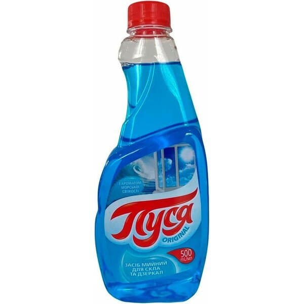 010592 Detergent pentru geamuri și oglinzi "Pusea" -Prospețime marină 500 ml  (rezervă)
