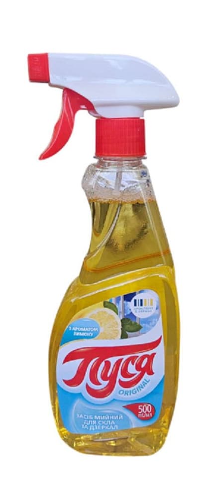 010593 Detergent pentru geamuri și oglinzi "Pusea" 500 ml -Lămâie (pulverizator)
