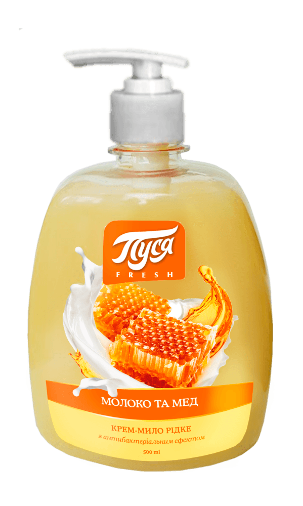 010604 Săpun lichid cremă "Pusea" Fresh 500 ml -Lapte și Miere