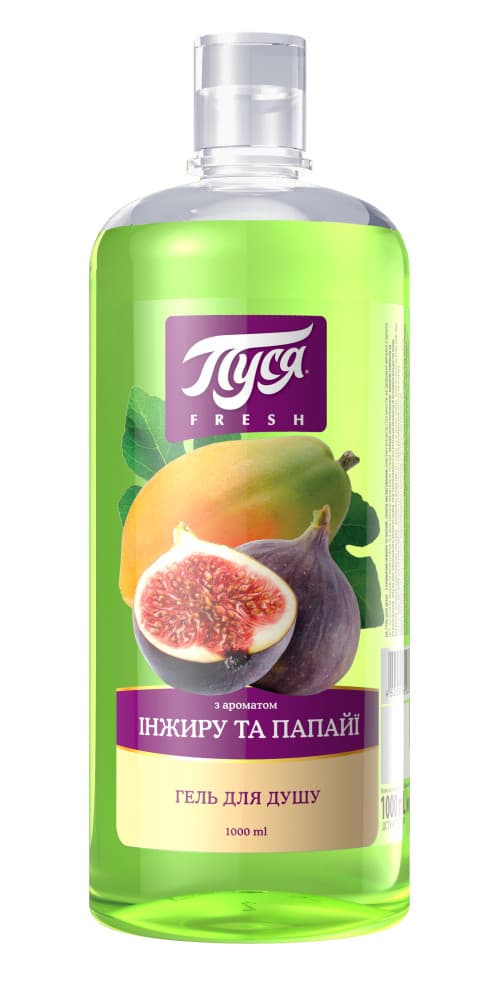 010625 Gel de duș "Pusea" Fresh 1000 ml - Smochin și Papaya