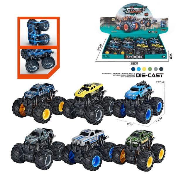 010697 Masina din metal 1:64 cu inertie (set 12buc)